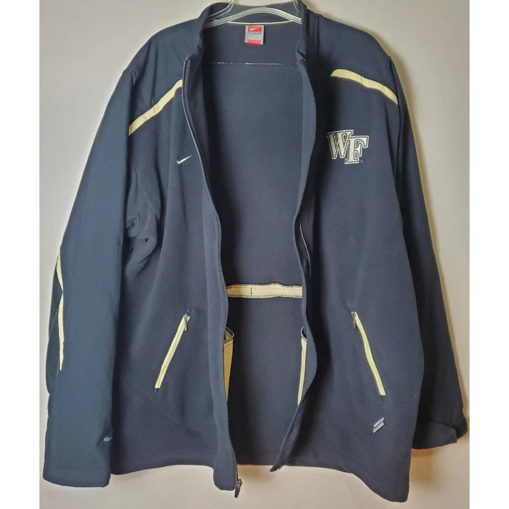 Nike Fit Therma Team Fleece Zip Jacket Wake Forest WFU Logo XXL 2XL Black‎ ACC